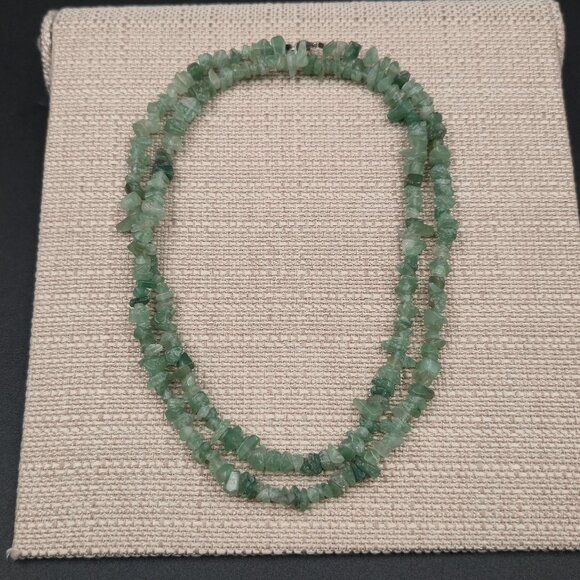Jewelry - 34 Inch Green Aventurine Stone Long Necklace B1047